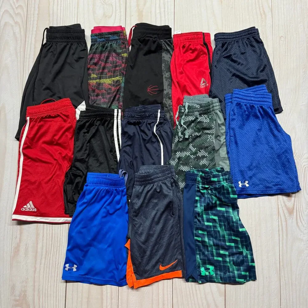 Lot Of 13 Boys Under Armour Nike Adidas Youth Small Athletic Shorts Training